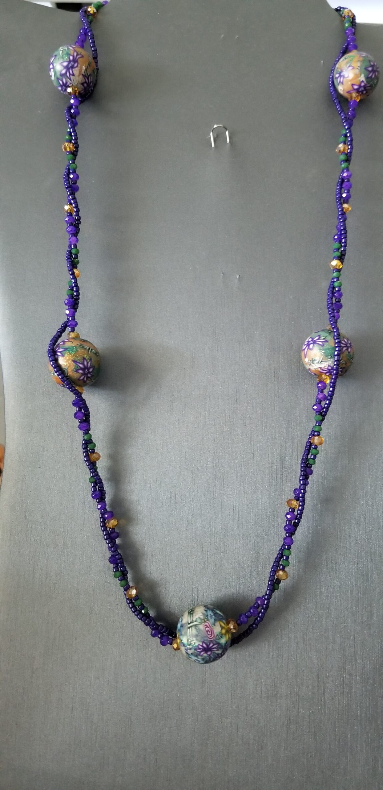 multicolor polymer clay beads with accent colors