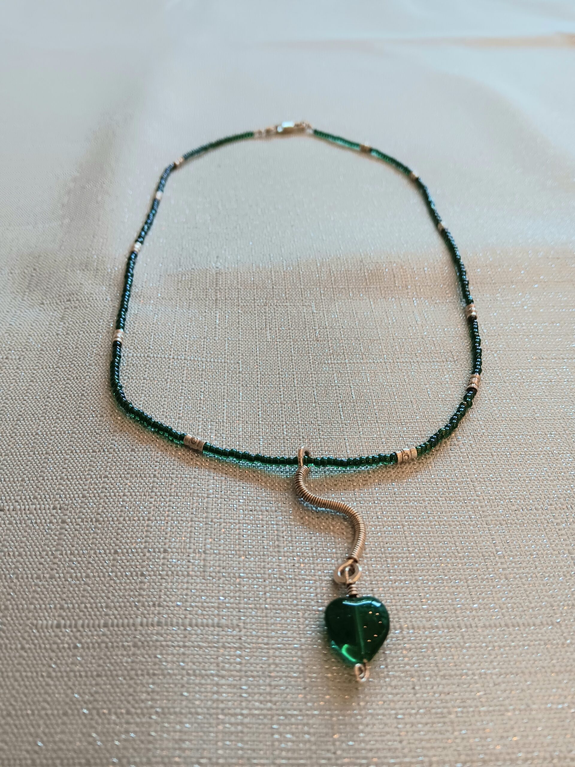Green heart necklace