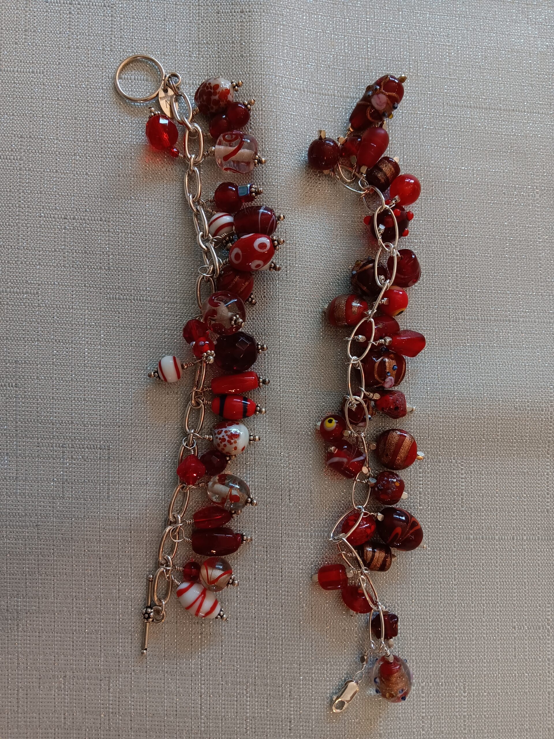red 'bauble' bracelets $45 ea