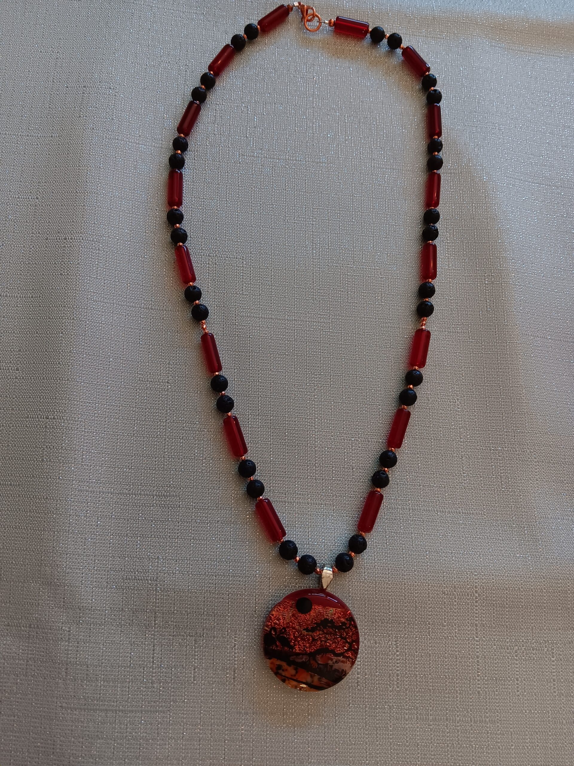 Red/Black necklace w/ pendant