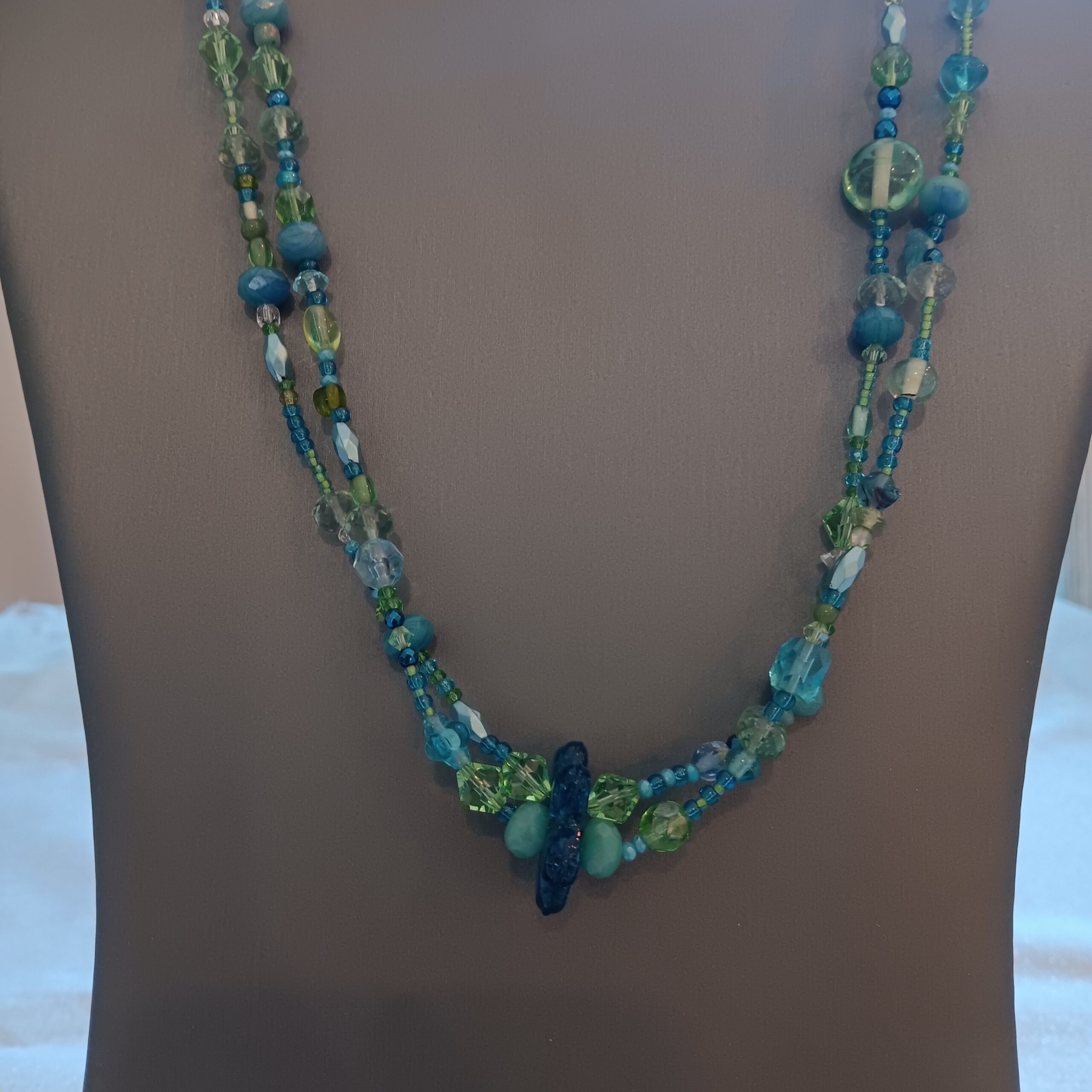 Greens and blues necklace