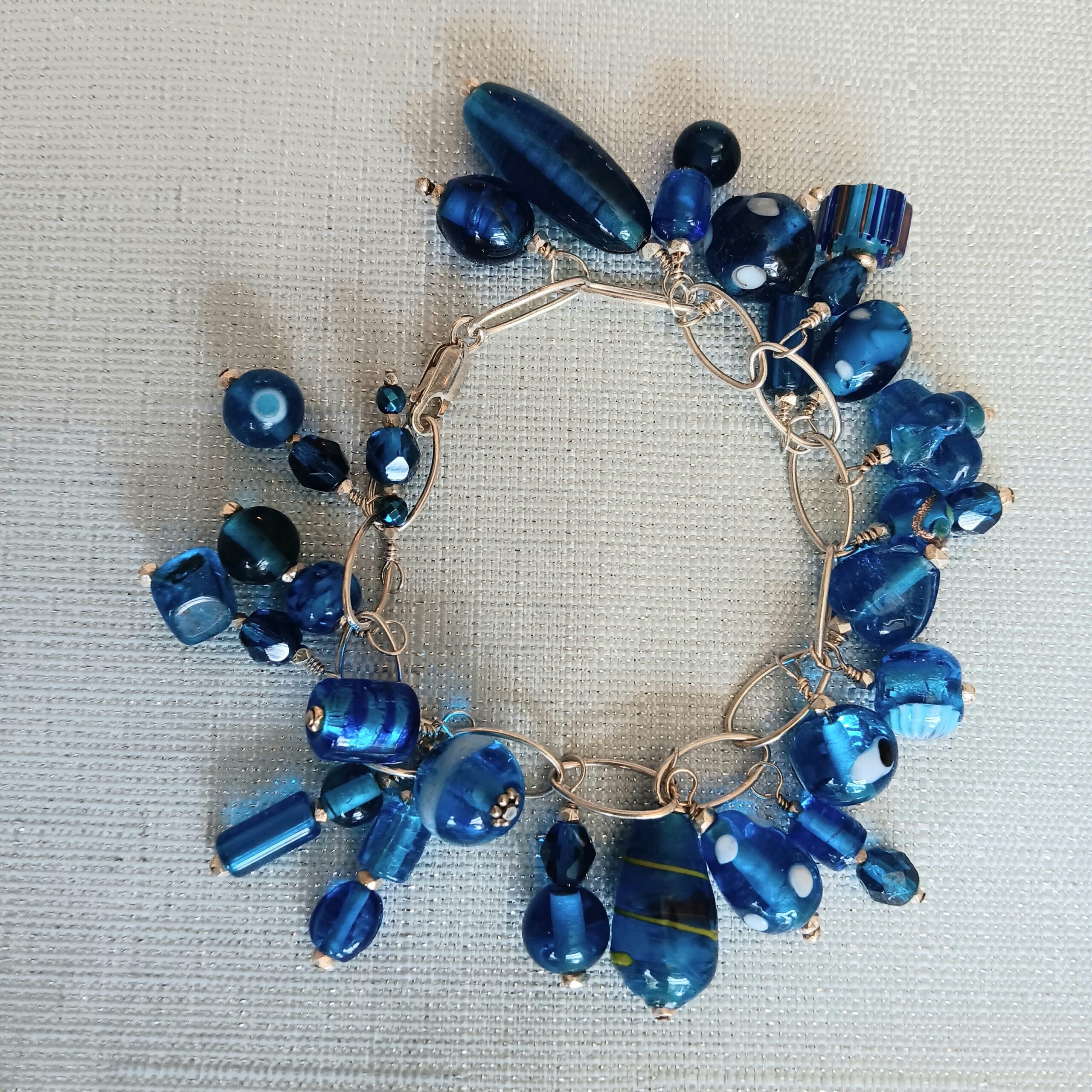 "Baubles" bracelet of dark teal