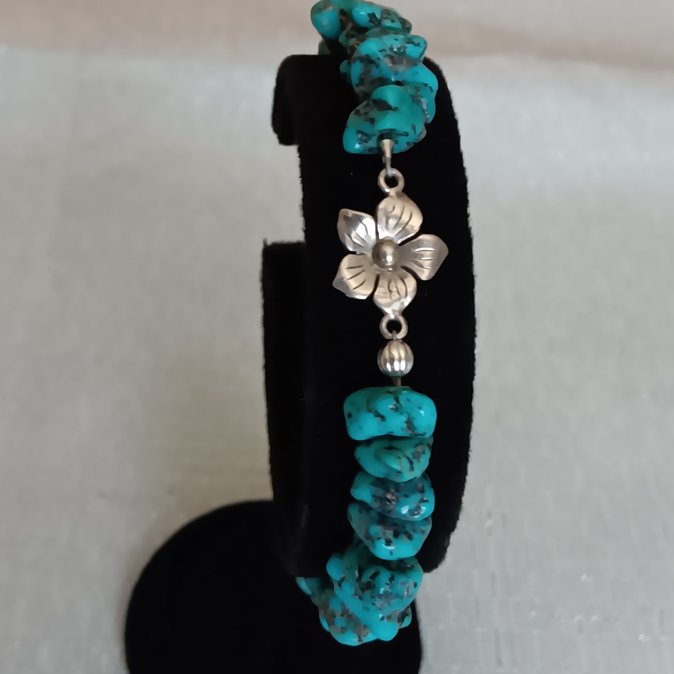 Natural turquoise nugget bracelet