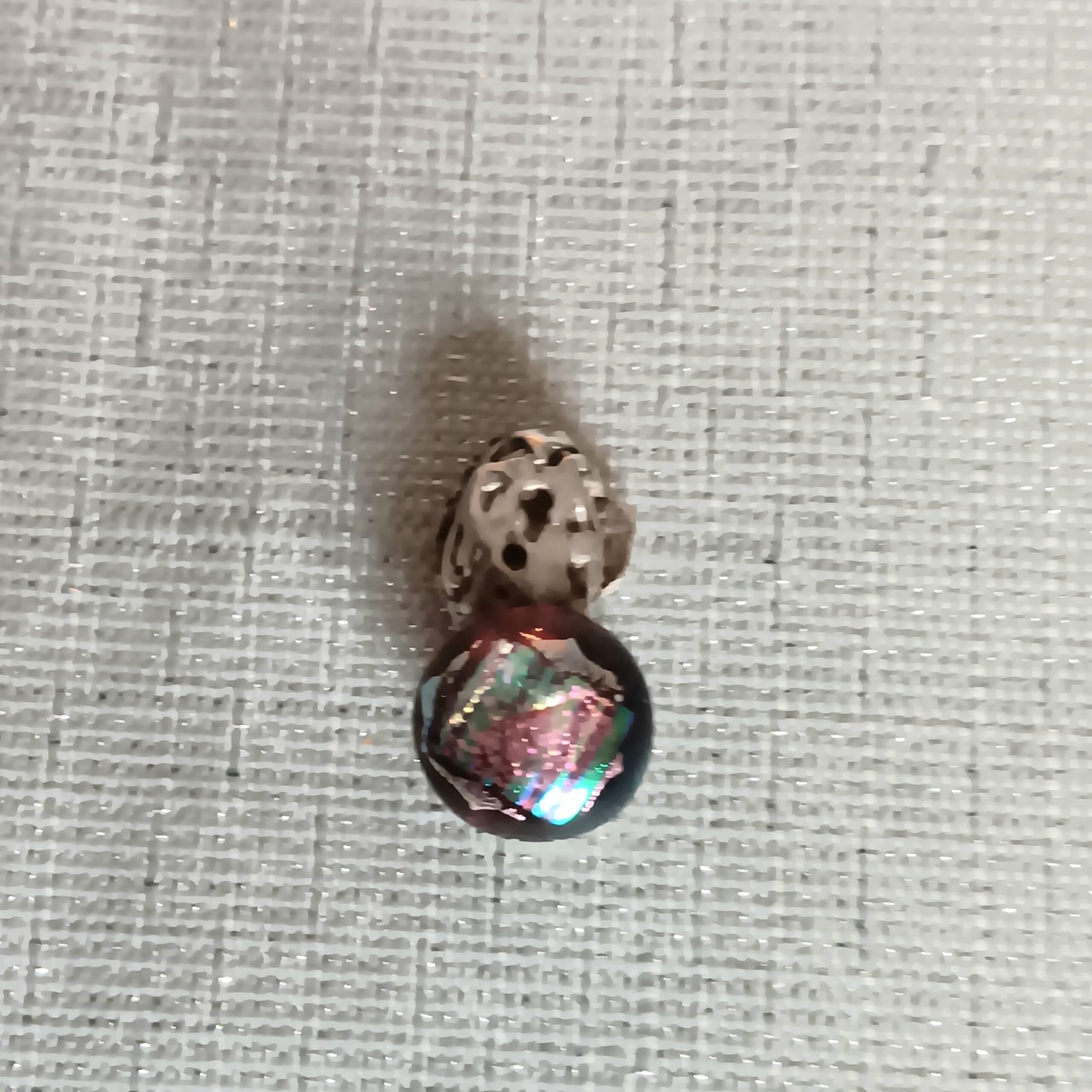 Art Clay Silver pendant w/ dichroic glass