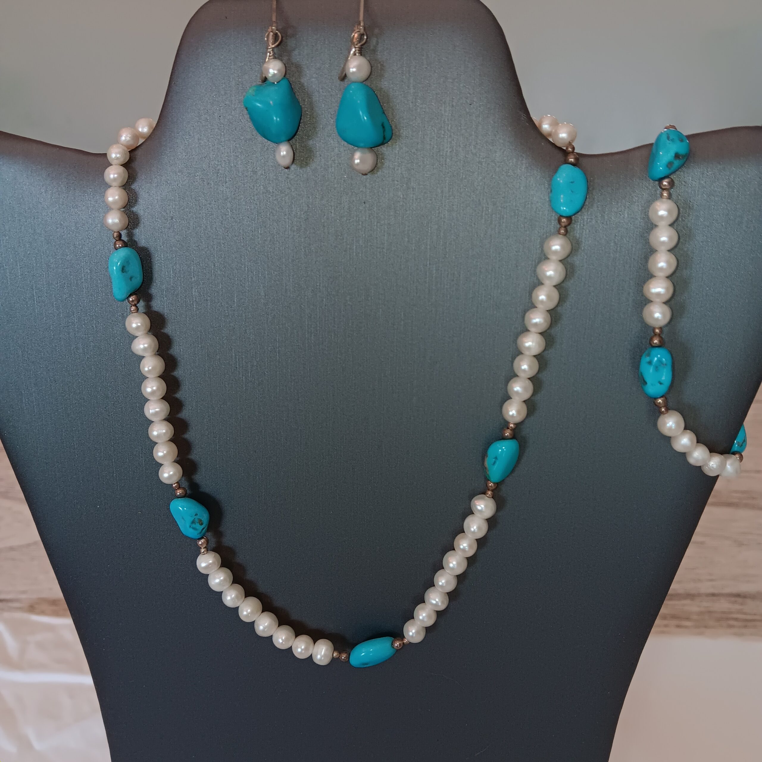 Pearl, turquoise 3 piece set